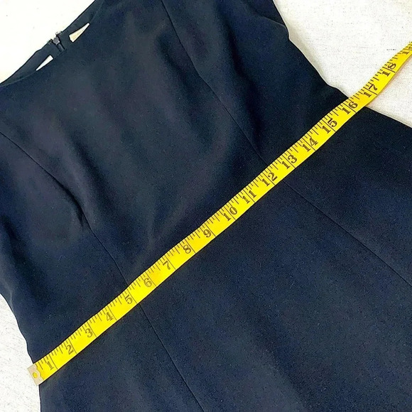 Liz Claiborne Vintage 90s Casual Chiffon Short Sleeves Shift Dress Size 8 Black - Picture 8 of 10